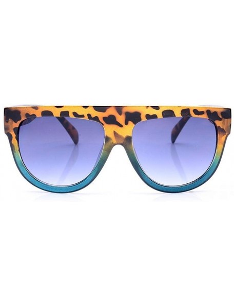Square Flat Top Oversized Square Sunglasses Women Gradient 2019 Summer Blue Brown - Black Yellow - CO18XAK4WWI $11.75