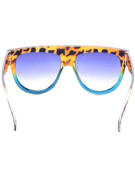 Square Flat Top Oversized Square Sunglasses Women Gradient 2019 Summer Blue Brown - Black Yellow - CO18XAK4WWI $11.75