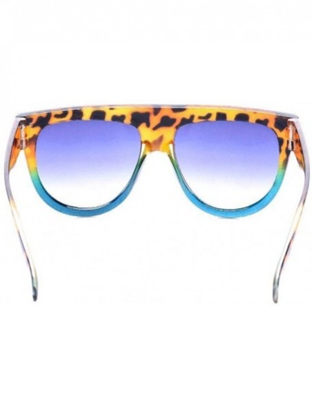 Square Flat Top Oversized Square Sunglasses Women Gradient 2019 Summer Blue Brown - Black Yellow - CO18XAK4WWI $11.75