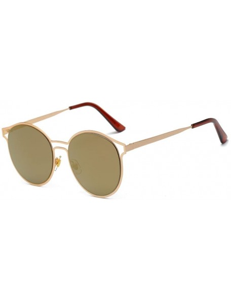 Square Sunglasses Oval Goggles Eyeglasses Glasses Eyewear UV - Gold - C418QOHW252 $10.60