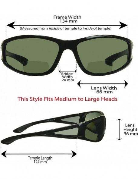 Shield Polarized Bifocal Sunglasses Wrap Around Side Shield for Men Women. Nearly Invisible Reader Line - CS187YGR5QK $33.19