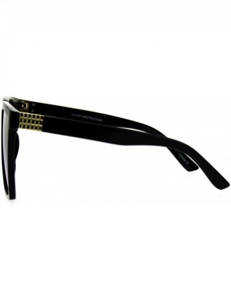 Rectangular Womens Flat Panel Color Mirror Lens Large Rectangular Plastic Mob Sunglasses - Shiny Black Purple - CK182EU83GH $...