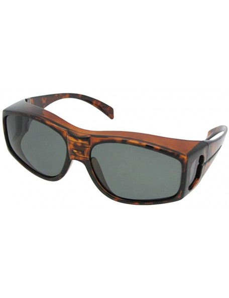 Wrap Large Polarized Wrap Around Fit Over Sunglasses F18 - Tortoise Frame-med Dark Gray Lens - C6186TMNSQ2 $12.69