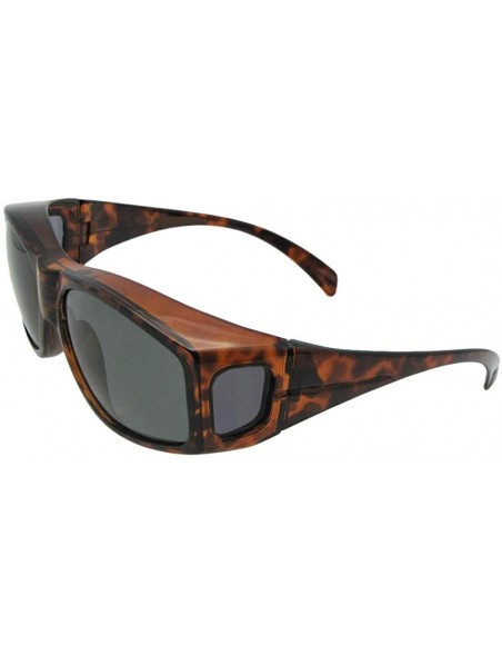 Wrap Large Polarized Wrap Around Fit Over Sunglasses F18 - Tortoise Frame-med Dark Gray Lens - C6186TMNSQ2 $12.69