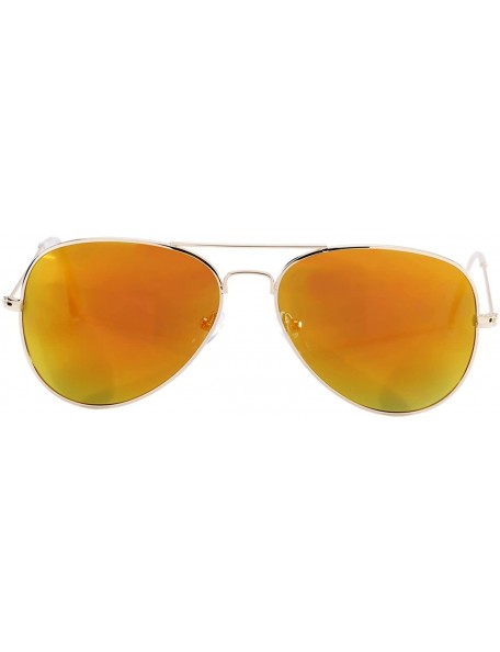 Wayfarer Classic Polarized Aviator Sunglasses for Men and Women UV400 Protection - Gold Frame/Red Mirrored Lens - CP184DUHA06...