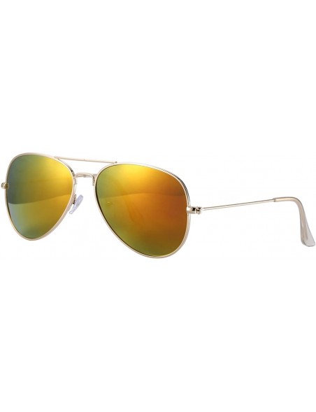 Wayfarer Classic Polarized Aviator Sunglasses for Men and Women UV400 Protection - Gold Frame/Red Mirrored Lens - CP184DUHA06...
