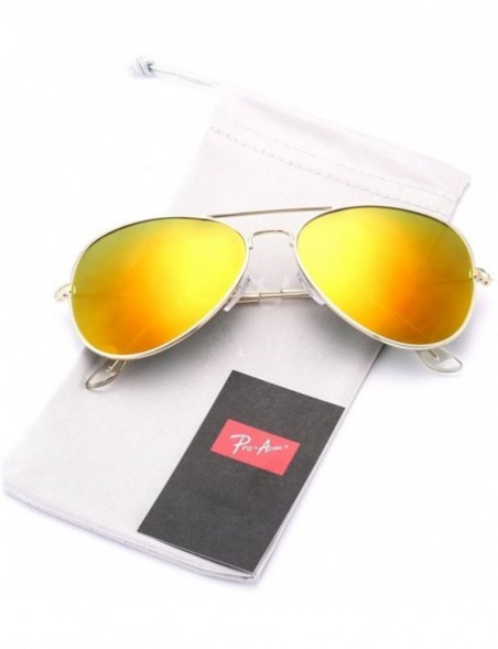 Wayfarer Classic Polarized Aviator Sunglasses for Men and Women UV400 Protection - Gold Frame/Red Mirrored Lens - CP184DUHA06...