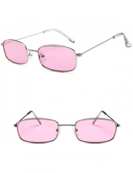 Rectangular Unisex Vintage Sunglasses Women Man Retro Square Shades Small Rectangular Frame Sun Glasses (H) - H - C918RQMOE9U...