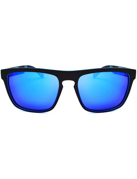 Wayfarer Retro Polarized Sunglasses for Men Women Trendy Fashion Vintage UV Protection Sun Glasses - C4-blue Lens - C818IK6G3...