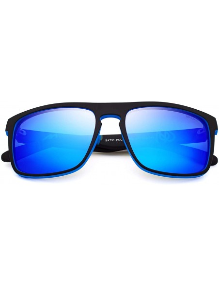 Wayfarer Retro Polarized Sunglasses for Men Women Trendy Fashion Vintage UV Protection Sun Glasses - C4-blue Lens - C818IK6G3...