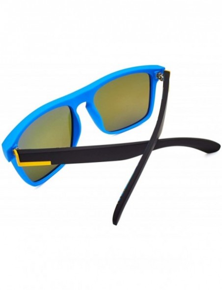 Wayfarer Retro Polarized Sunglasses for Men Women Trendy Fashion Vintage UV Protection Sun Glasses - C4-blue Lens - C818IK6G3...