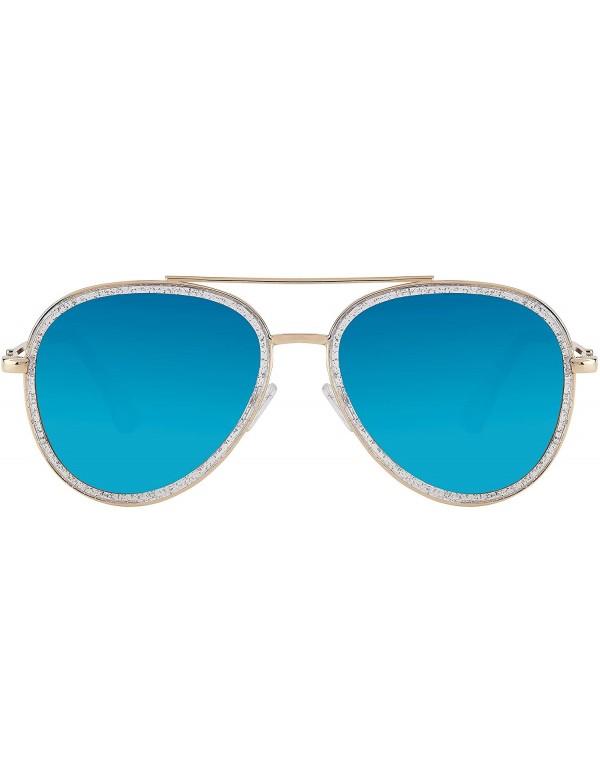 Oversized Double BridgeMetal Aviator Men Women Designer Sunglasses with Pouch - CE18WUCZ59Q $7.93