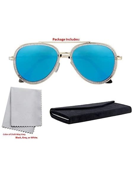 Oversized Double BridgeMetal Aviator Men Women Designer Sunglasses with Pouch - CE18WUCZ59Q $7.93