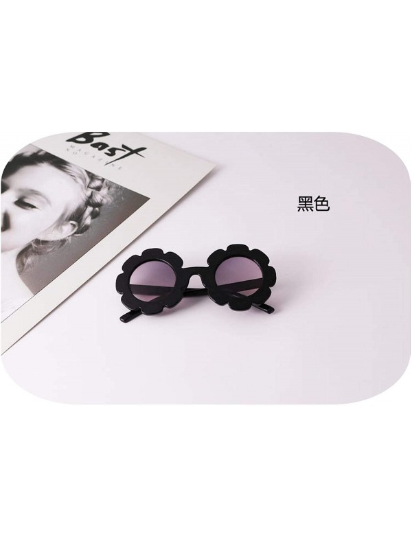 Round Hot Sun Flower Round Cute Kids Sunglasses UV400 Boy Girl Lovely Baby Glasses Children Oculos De Sol N554 - Black - C619...