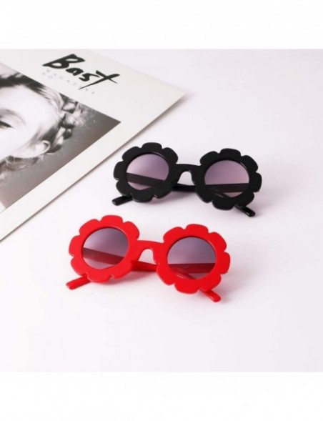 Round Hot Sun Flower Round Cute Kids Sunglasses UV400 Boy Girl Lovely Baby Glasses Children Oculos De Sol N554 - Black - C619...