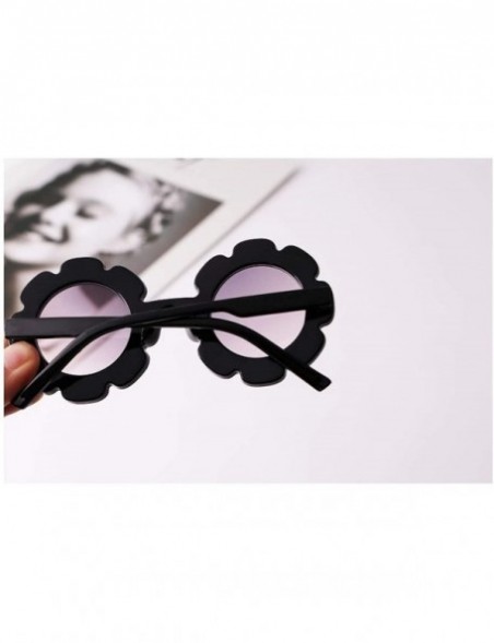 Round Hot Sun Flower Round Cute Kids Sunglasses UV400 Boy Girl Lovely Baby Glasses Children Oculos De Sol N554 - Black - C619...