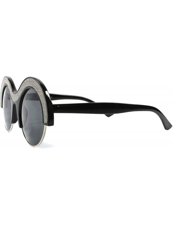 Round Designer Vintage Style Sexy Upscale Unique Womens Circle Round Sunglasses - Black - C9189RGLS48 $11.34