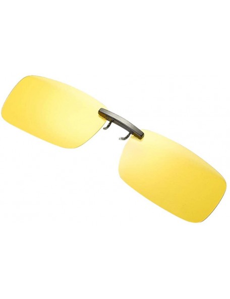 Square Sunglasses Lenses - Polarized Clip-On Flip Up Metal Clip Rimless Sunglasses For Prescription Glasses - Yellow - C718YS...