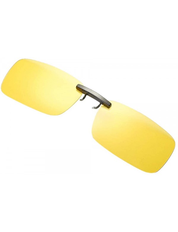 Square Sunglasses Lenses - Polarized Clip-On Flip Up Metal Clip Rimless Sunglasses For Prescription Glasses - Yellow - C718YS...