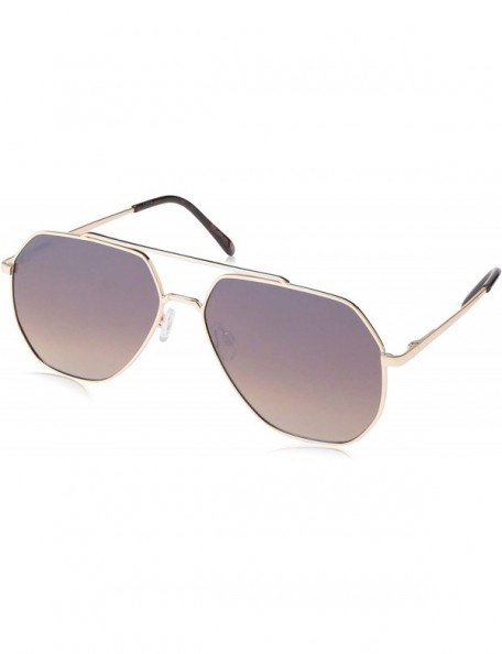 Shield Men's R1500 Geometric Metal Aviator Sunglasses with 100% UV Protection- 60 mm - Gold/Tortoise - CS18NGAEOO3 $74.38