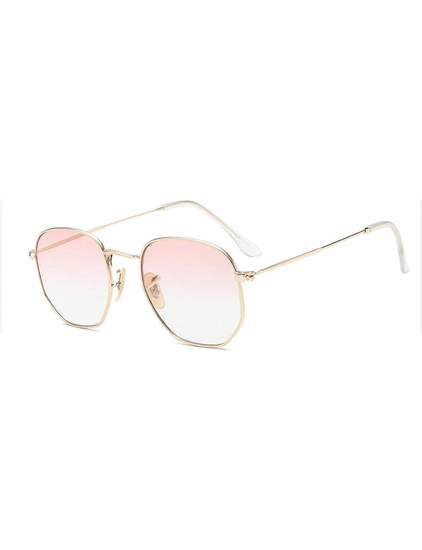 Square Retro Square Sunglasses Men Gradient Clear Lens Metal Frame Black Red Small Sun Glasses Women Summer UV400 - C2197YC2M...