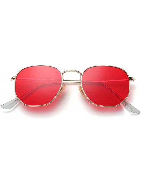 Square Retro Square Sunglasses Men Gradient Clear Lens Metal Frame Black Red Small Sun Glasses Women Summer UV400 - C2197YC2M...