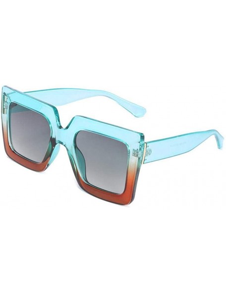 Oversized 2019 Italy Luxury Brand Oversized Square Sunglasses Women Men Random Color - Green - CK18YZWGIDE $10.59