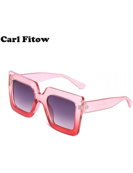 Oversized 2019 Italy Luxury Brand Oversized Square Sunglasses Women Men Random Color - Green - CK18YZWGIDE $10.59