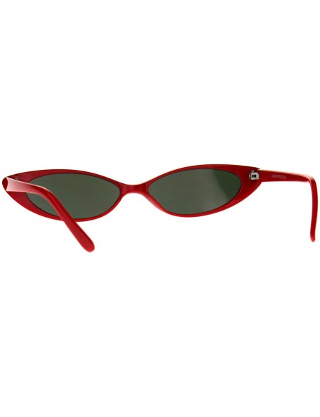 Cat Eye Womens Narrow Cat Eye Color Mirror Lens Goth Plastic Sunglasses - Red Orange - C118C7GHZEC $11.30