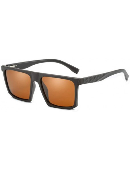 Sport Square Men's Polarized Sunglasses Sunglasses-Sand tea box tea flakes - C1197ZM0RES $18.29