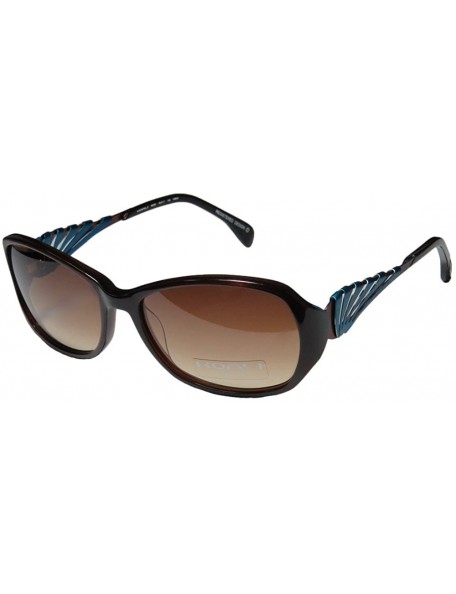 Rectangular 6999k Womens/Ladies Designer Full-rim Gradient Lenses Sunglasses/Shades - Dark Brown / Blue - CD11ZRG08PB $16.24