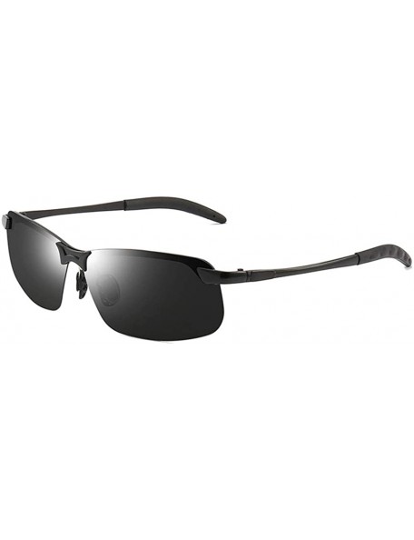 Rimless Men/Women Polarised Sports Sunglasses Semi-rimless VU400 Sunglasses - Black - Sunglasses - CU18RMC0MC9 $17.78