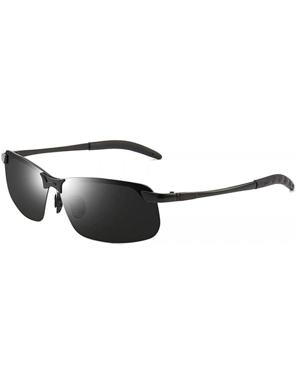 Rimless Men/Women Polarised Sports Sunglasses Semi-rimless VU400 Sunglasses - Black - Sunglasses - CU18RMC0MC9 $9.88
