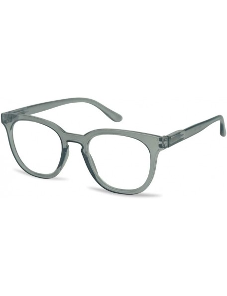 Round Semi Oversized Readers Strength Tortoise - Acrylic Grey - CB196MW2RE7 $15.67