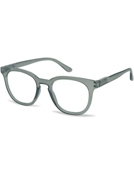 Round Semi Oversized Readers Strength Tortoise - Acrylic Grey - CB196MW2RE7 $15.67