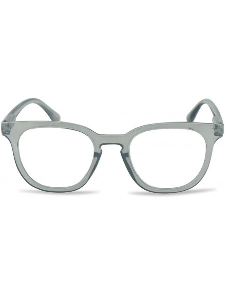 Round Semi Oversized Readers Strength Tortoise - Acrylic Grey - CB196MW2RE7 $15.67