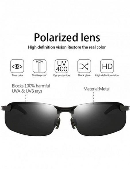 Rimless Men/Women Polarised Sports Sunglasses Semi-rimless VU400 Sunglasses - Black - Sunglasses - CU18RMC0MC9 $9.88