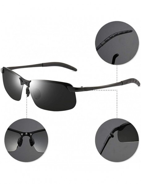 Rimless Men/Women Polarised Sports Sunglasses Semi-rimless VU400 Sunglasses - Black - Sunglasses - CU18RMC0MC9 $9.88