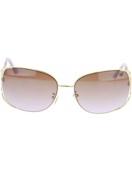 Rectangular Womens Metal Lace Temple Diva Rectangular Diva Fashion Sunglasses - Gold Purple - CH11P94BT6X $10.91