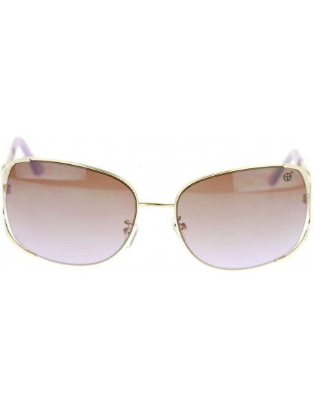 Rectangular Womens Metal Lace Temple Diva Rectangular Diva Fashion Sunglasses - Gold Purple - CH11P94BT6X $10.91