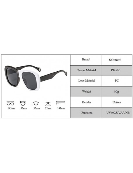 Square Square Brand Sunglasses Men Luxury Brand Double Color Frame Women Sun Glasses Shades Vintage - C3 - CW197ZLH7A4 $18.75