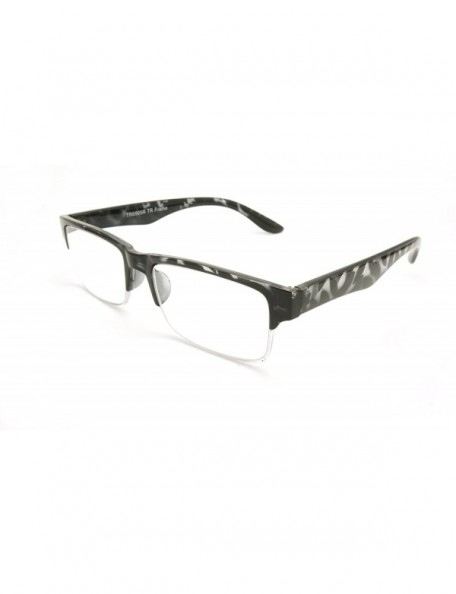 Wayfarer TR90 Lightweight half-rim Basic Square Reading Glasses 51mm-19mm-140mm - Shiny Black Tortoise - CL17YKCKG3L $21.18