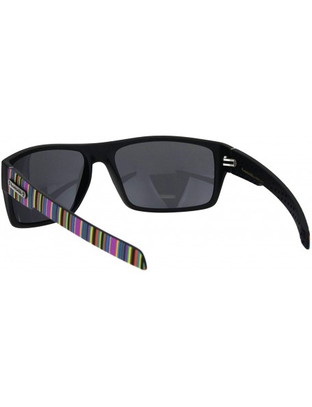 Rectangular Biohazard Sunglasses Mens Casual Fashion Rectangular Shades UV 400 - Black Multicolor (Black) - CY18OANQWC2 $12.48