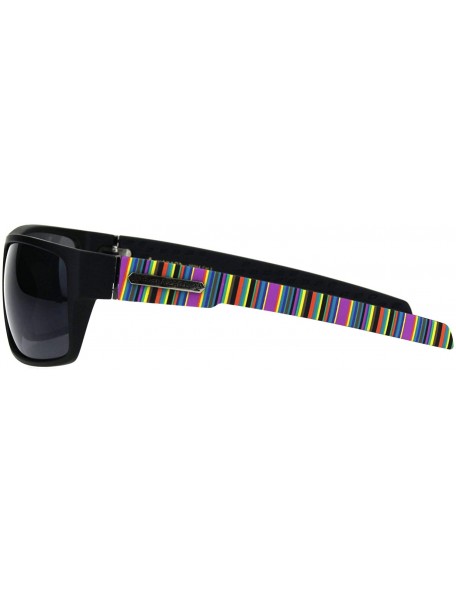 Rectangular Biohazard Sunglasses Mens Casual Fashion Rectangular Shades UV 400 - Black Multicolor (Black) - CY18OANQWC2 $12.48