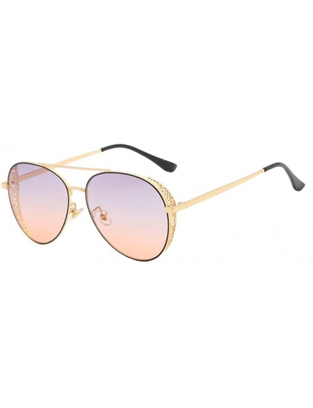 Aviator Sunglasses Lightweight Classic Polarized Protection - Grey Orange - CH1904UOU2A $31.12