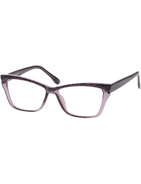 Cat Eye Womens Leopard Butterfly Reading Glasses Fashion Eye Glass Frame - Purple - CC18IIR8KZK $9.14