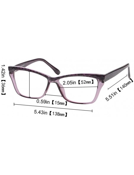 Cat Eye Womens Leopard Butterfly Reading Glasses Fashion Eye Glass Frame - Purple - CC18IIR8KZK $9.14