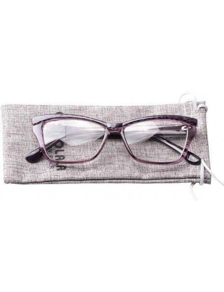 Cat Eye Womens Leopard Butterfly Reading Glasses Fashion Eye Glass Frame - Purple - CC18IIR8KZK $9.14