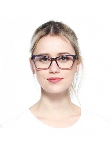 Cat Eye Womens Leopard Butterfly Reading Glasses Fashion Eye Glass Frame - Purple - CC18IIR8KZK $9.14