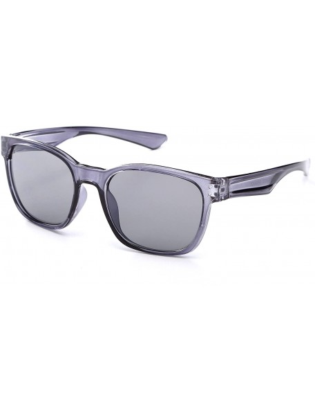 Round "Commander" Fashion Round Sunglasses with Temple Design UV 400 Protection - Grey - C012N0EUG9L $7.89